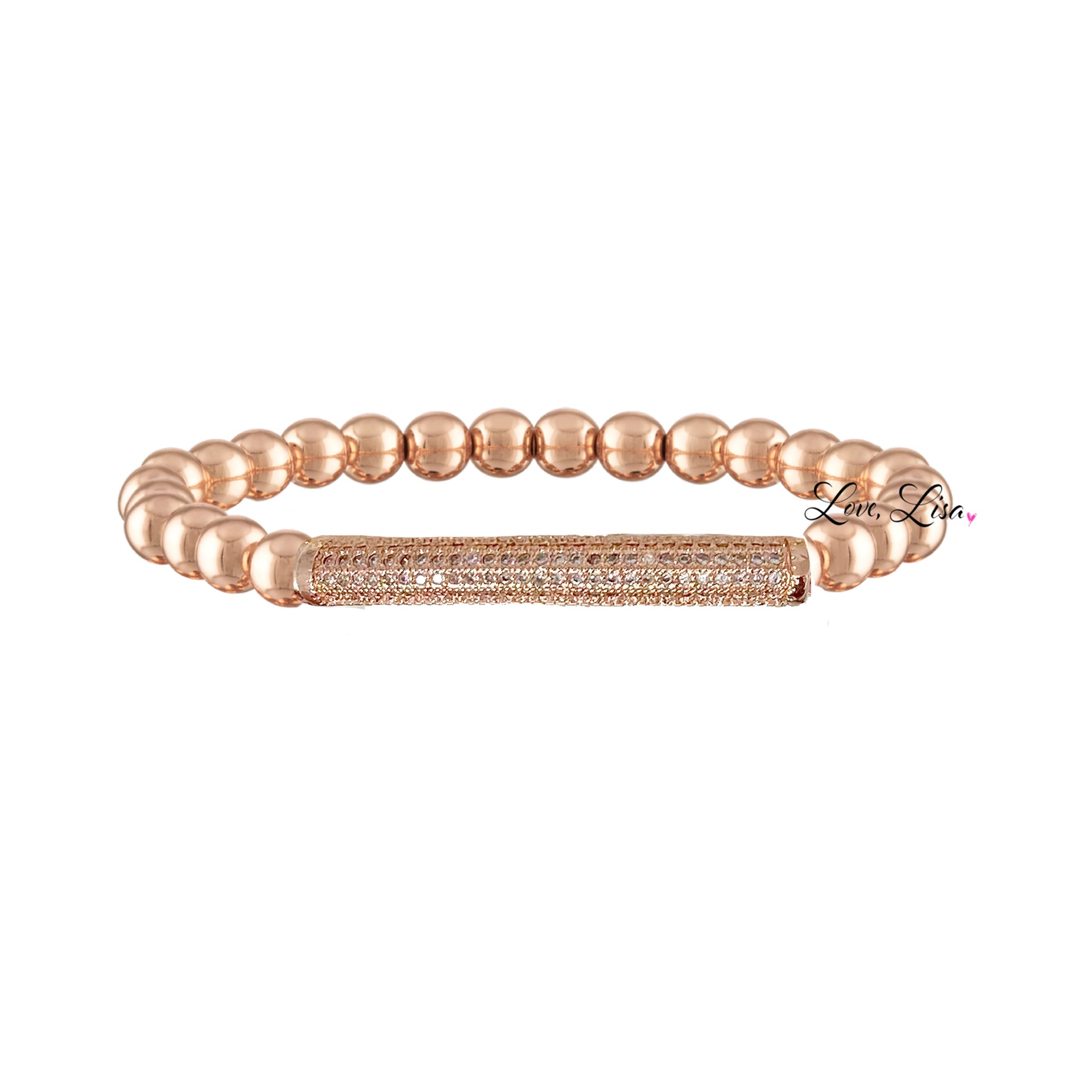 Love Lisa Lexi Pavé Bar Bracelet in rose gold