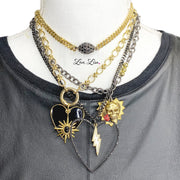 Love Lisa magnetic pave choker necklace collection in silver gold two tone and gunmetal elegant jewelry