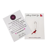 Love Lisa loris cardinal reminder pin silver safety pin with red cardinal charm on message card
