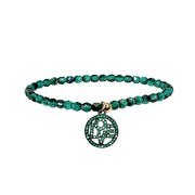 madison colorful candy charm bracelet green beads with crystal love disk charm