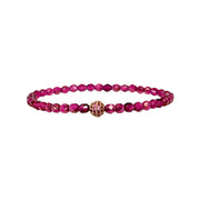 madison colorful candy pave bracelet beetroot deep red beads with gold pave bead