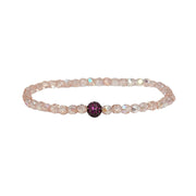 madison colorful candy pave bracelet crystal rose beads with pink pave bead