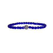 madison colorful candy pave bracelet royal blue beads with gold and blue pave bead