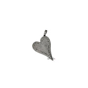 GlamorousMagnificent slanted heart charm gunmetal pave heart pendant charmblack charm in angled heart shape