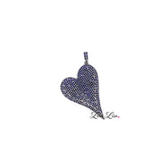 Magnificent slanted heart charm navy silver pave heart pendant charm