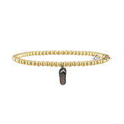 marni tiny flip flop anklet gold beads with gunmetal flip flop charm
