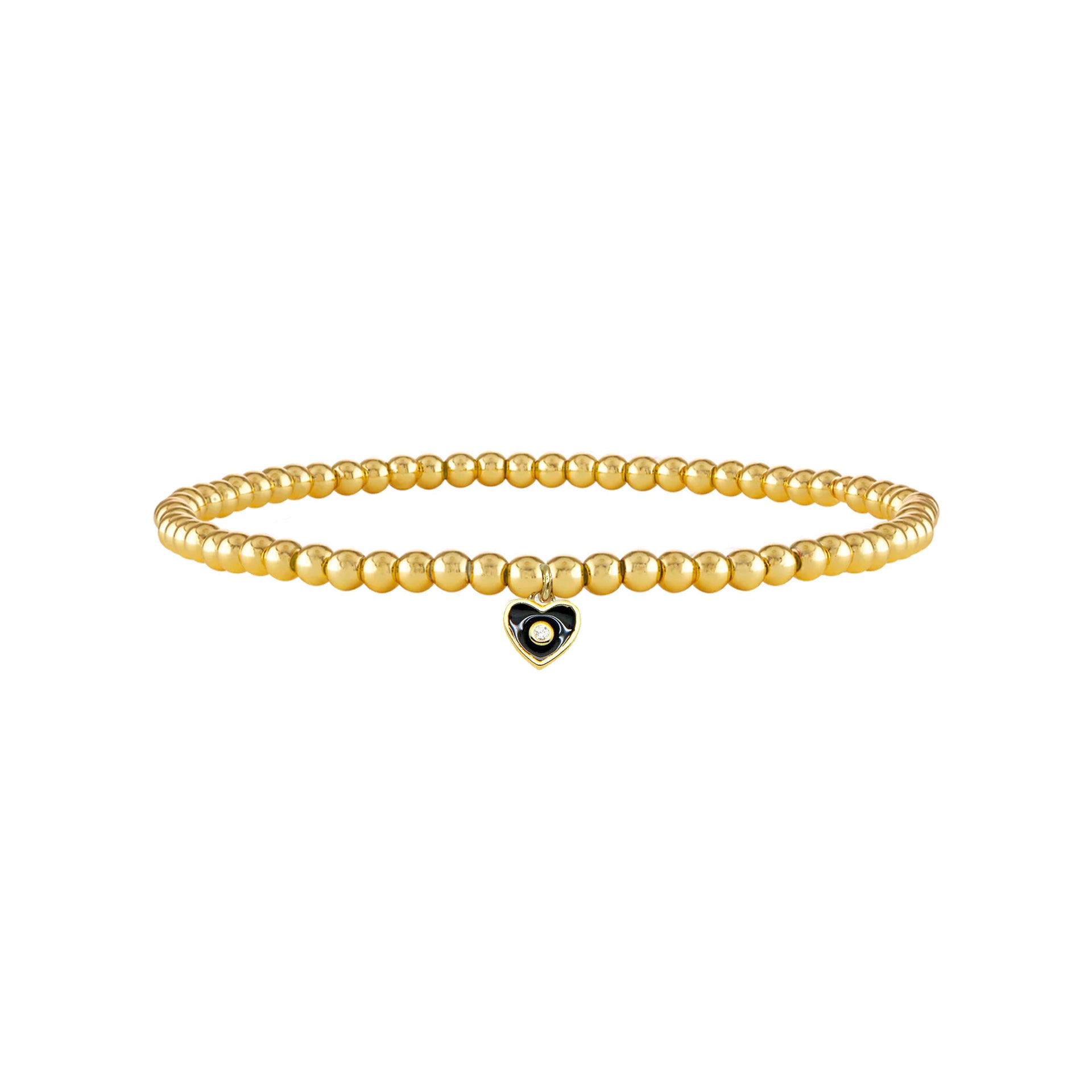 melindas sweet little heart eye anklet gold beads black heart eye charm