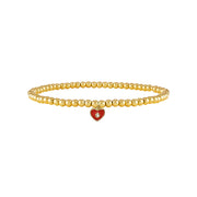 melindas sweet little heart eye anklet gold beads red heart eye charm
