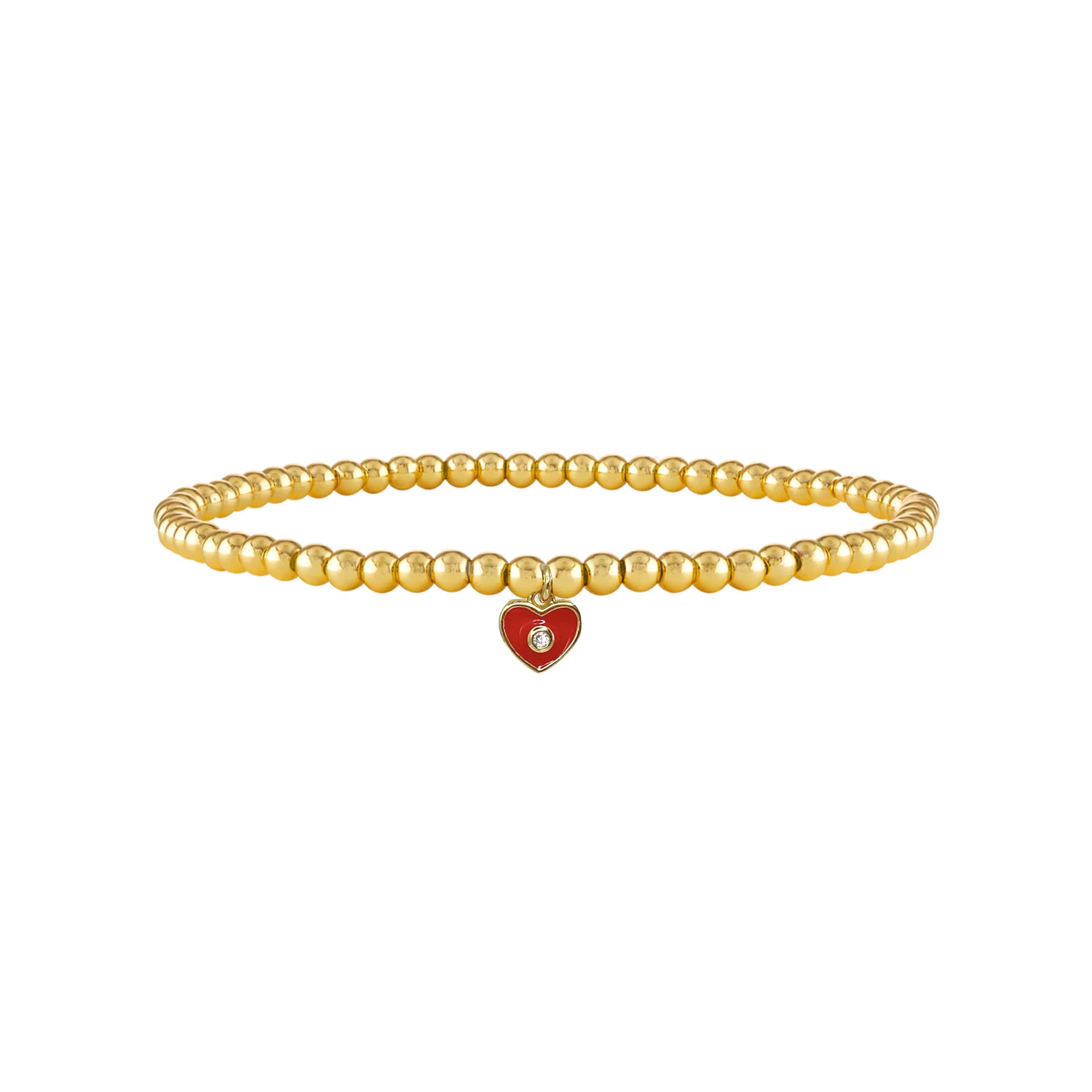 melindas sweet little heart eye anklet gold beads red heart eye charm