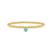 melindas sweet little heart eye anklet gold beads turquoise heart eye charm