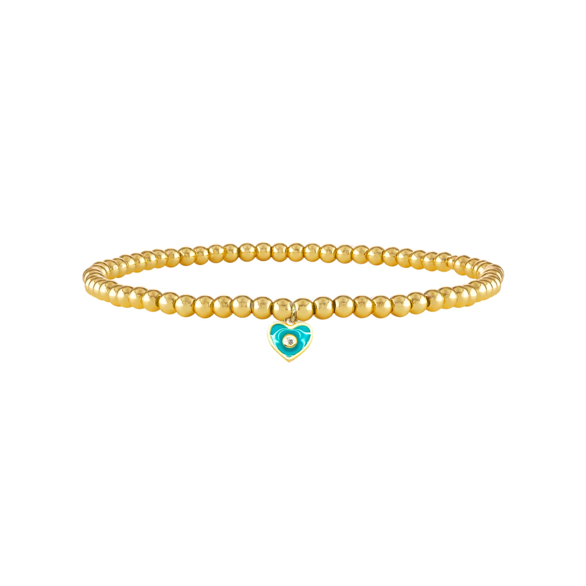 melindas sweet little heart eye anklet gold beads turquoise heart eye charm
