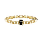 melissa baguette bead bracelet gold beads black baguette charm bracelet