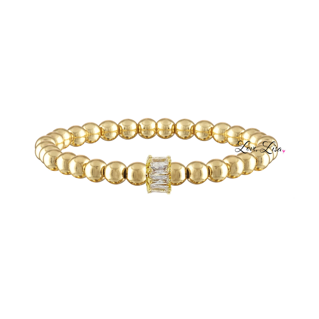 Love Lisa melissa baguette bead bracelet gold beads crystal baguette bracelet