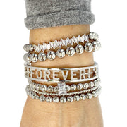 Love Lisa crystal baguette bead bracelets stacked wrist jewelry gold silver gunmetal