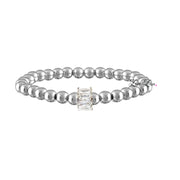 melissa baguette bead bracelet silver beads crystal baguette bracelet