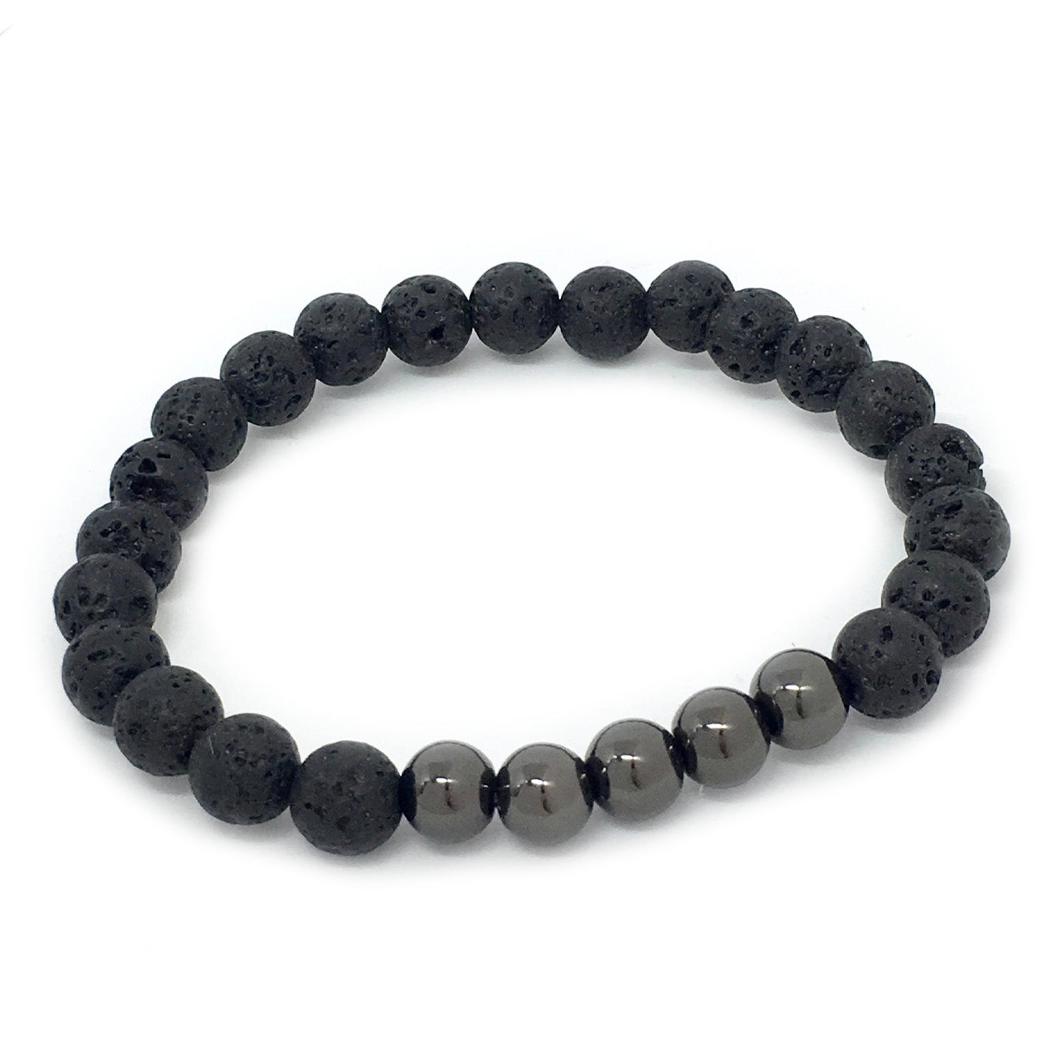 mens trendy bracelet gunmetal beads love lisa