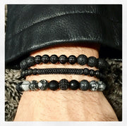 mens trendy bracelet lava rock love lisa on wrist