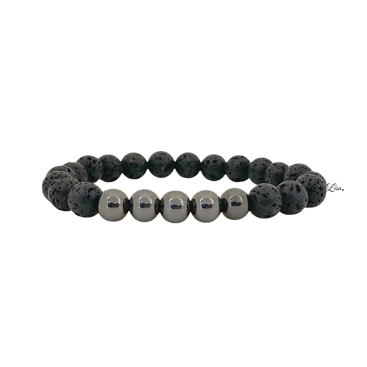 mens trendy bracelet lava rock love lisa