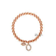Love Lisa Milania rose gold personalized initial bracelet with pavé letter charm
