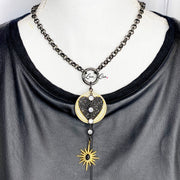  black gunmetal milly heart necklace on display bust