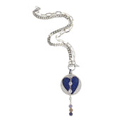 royal blue milly heart pendant necklace with black star detail