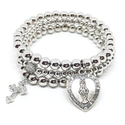 The Miraculous Collection Two silver bracelets by Love Lisa with Miraculous Mary charm