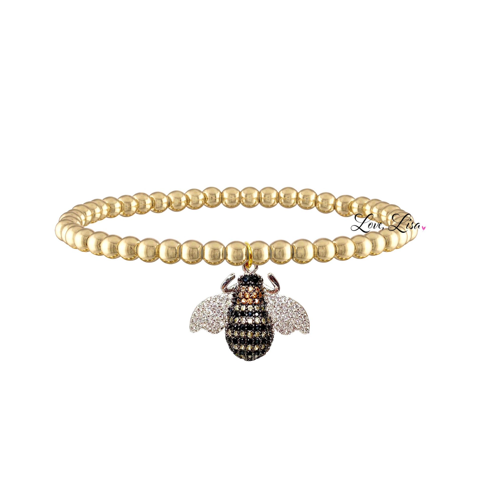 molly bee bracelet gold beads with bee charm love lisa