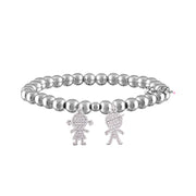 silver mommy bracelet with children charms love lisa jewelry personalized family bracelet