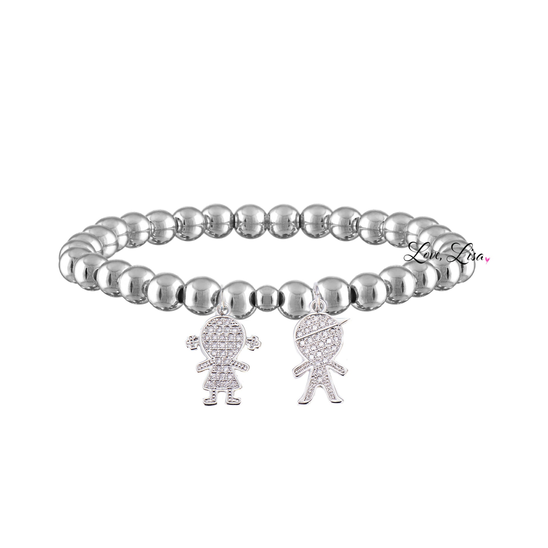 silver mommy bracelet with children charms love lisa jewelry personalized family bracelet