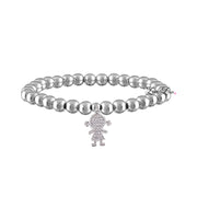 silver mommy bracelet with girl charm love lisa jewelry