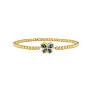 mosaic butterfly anklet gold closeup showing colorful butterfly charm love lisa