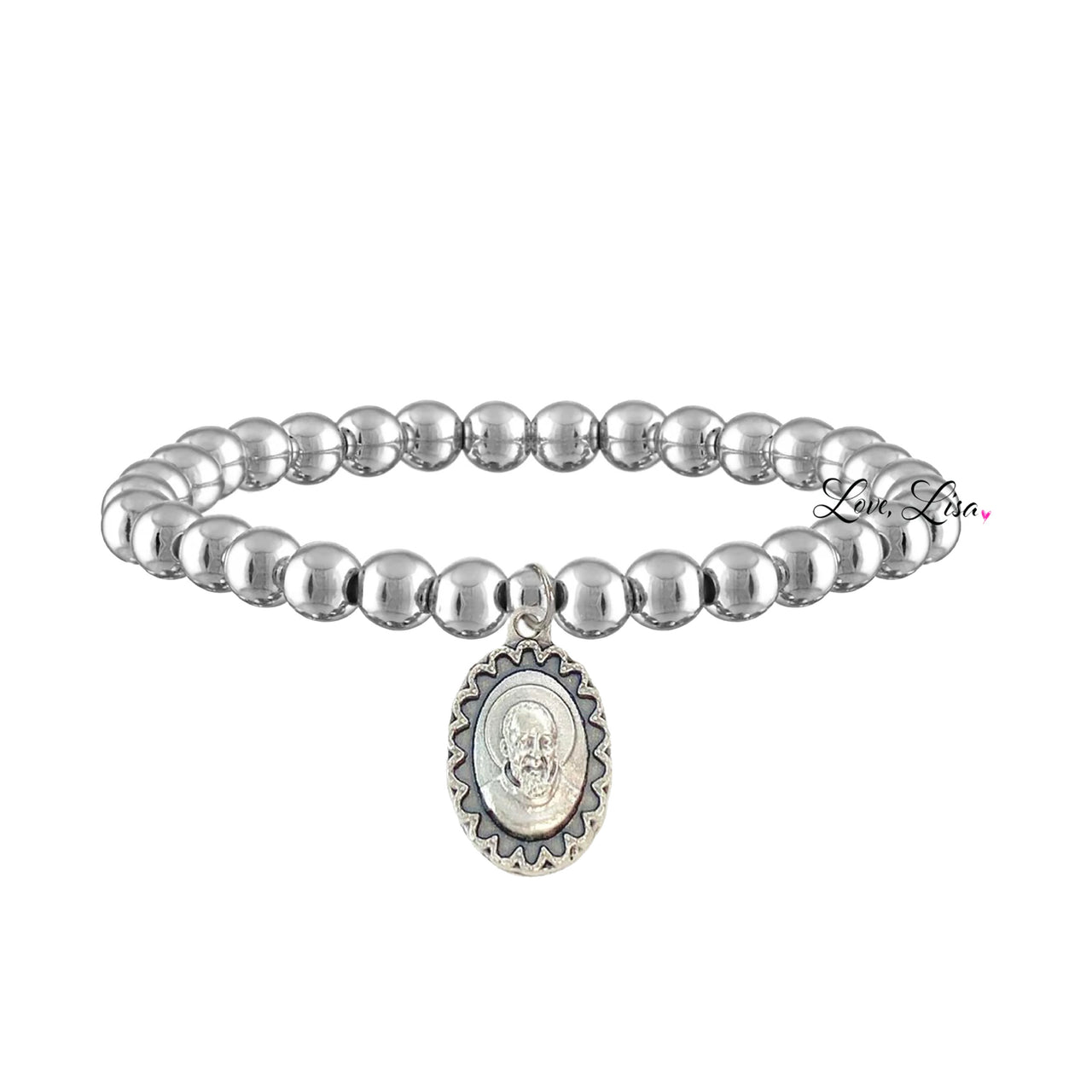 love lisa padre pio healing bracelet silver