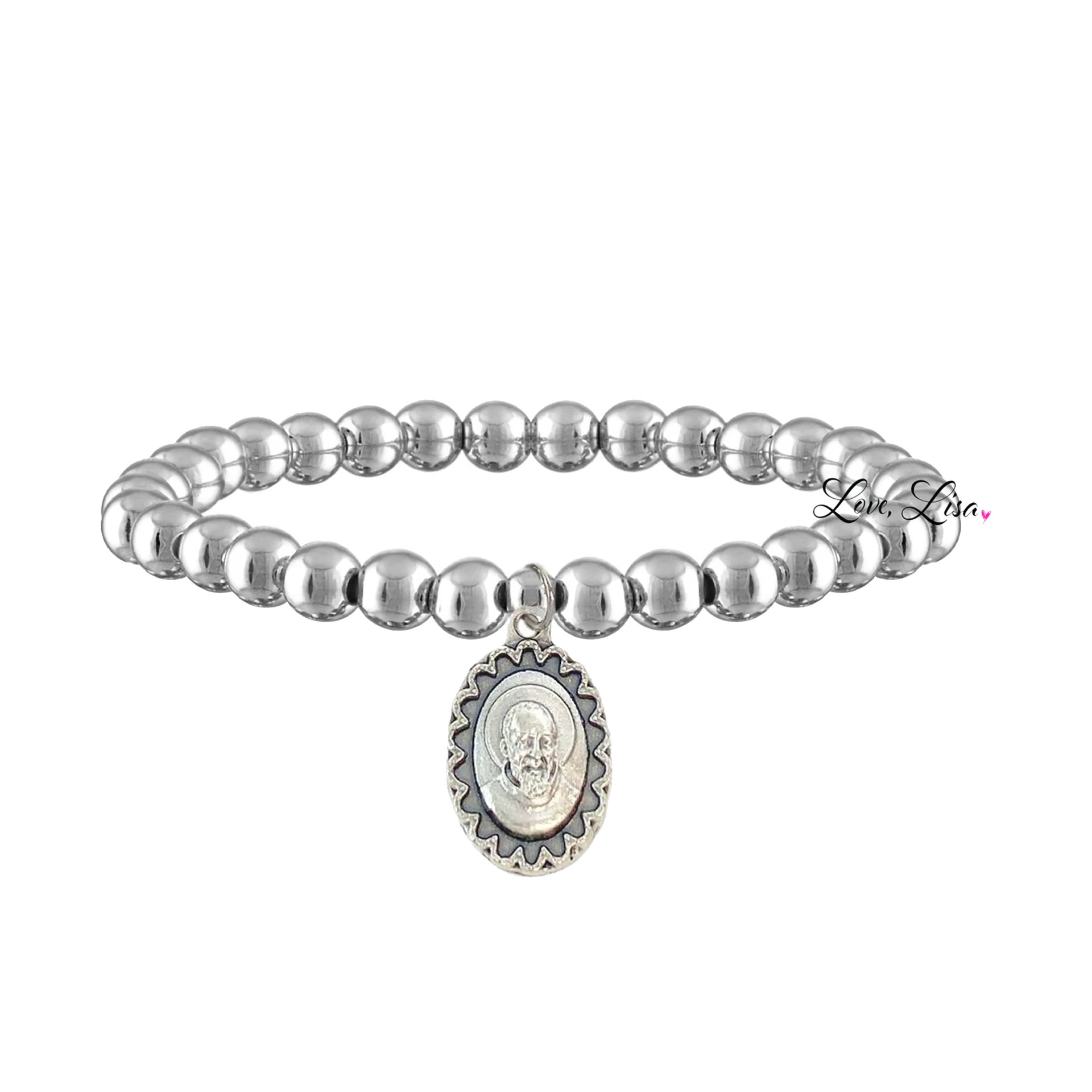 love lisa padre pio healing bracelet silver