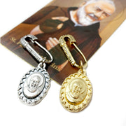 padre pio healing safety pin gold and silver set saint padre pio religious gift with prayer card