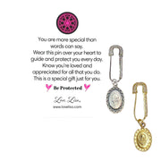 Gold and silver Padre Pio protection pins with prayer card – Love, Lisa Jewelry