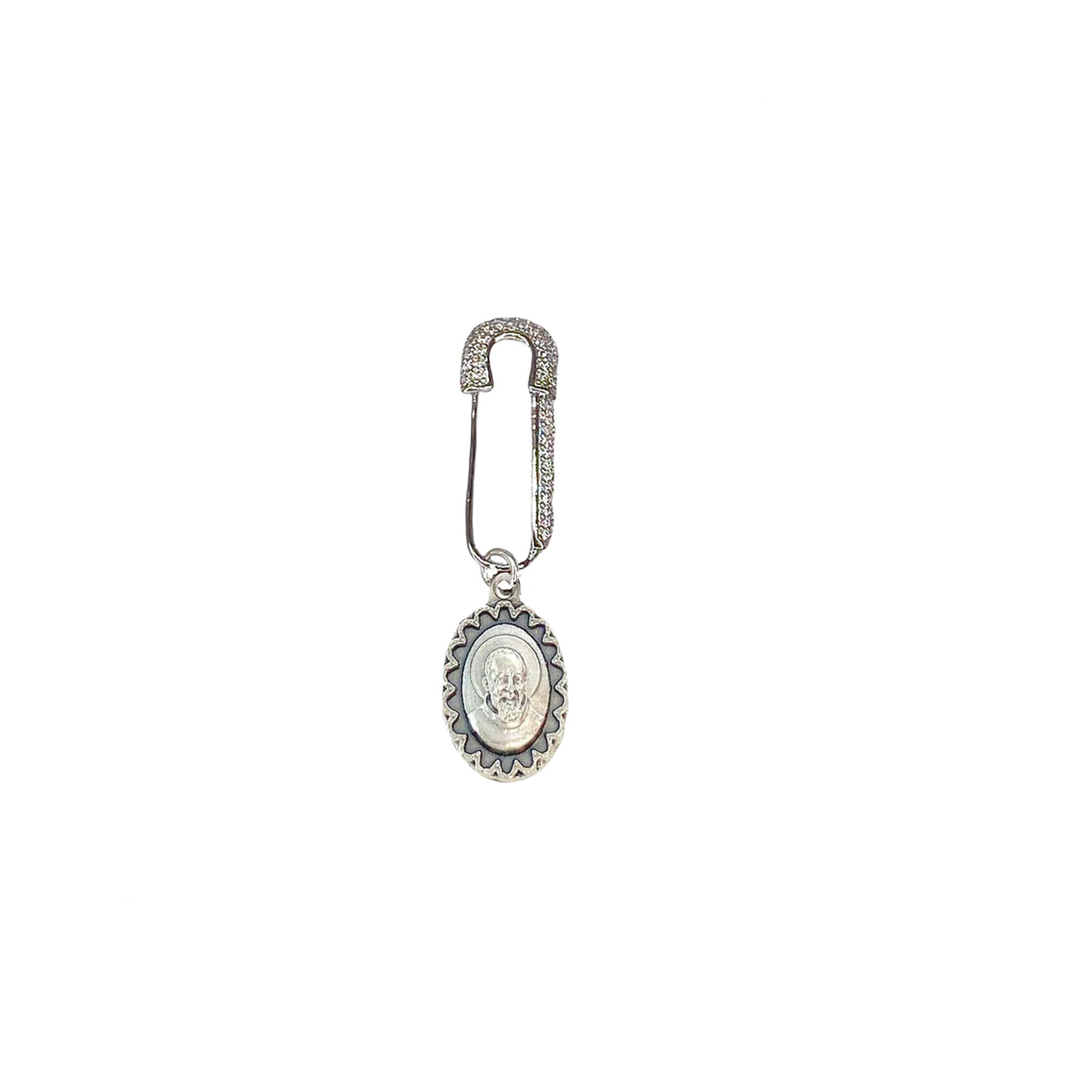padre pio healing safety pin silver saint padre pio charm religious protection pin