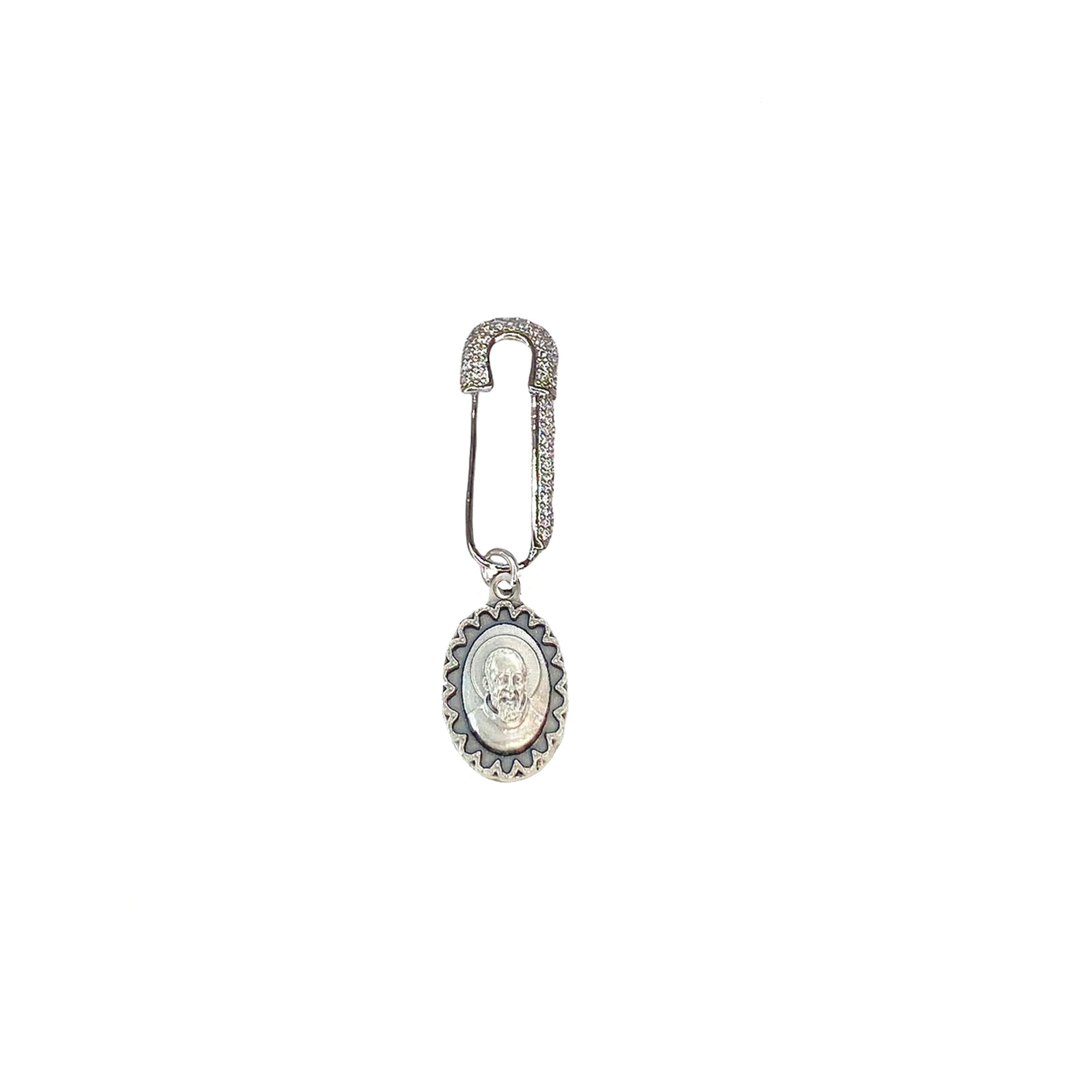 padre pio healing safety pin silver saint padre pio charm religious protection pin