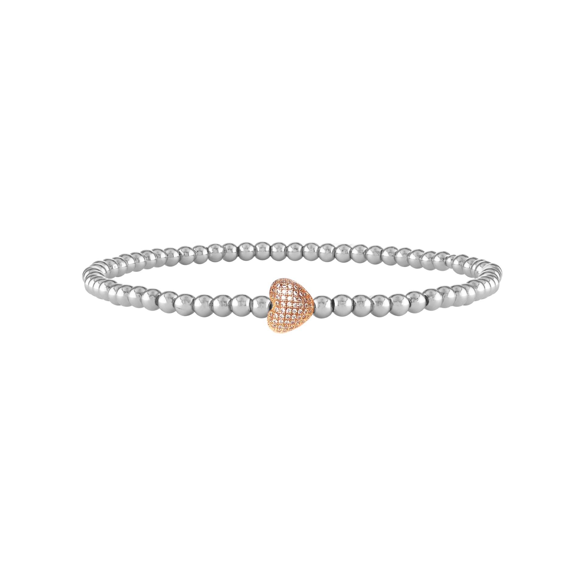 Perfect Heart Anklet in Silver and Rose Gold by Love Lisa