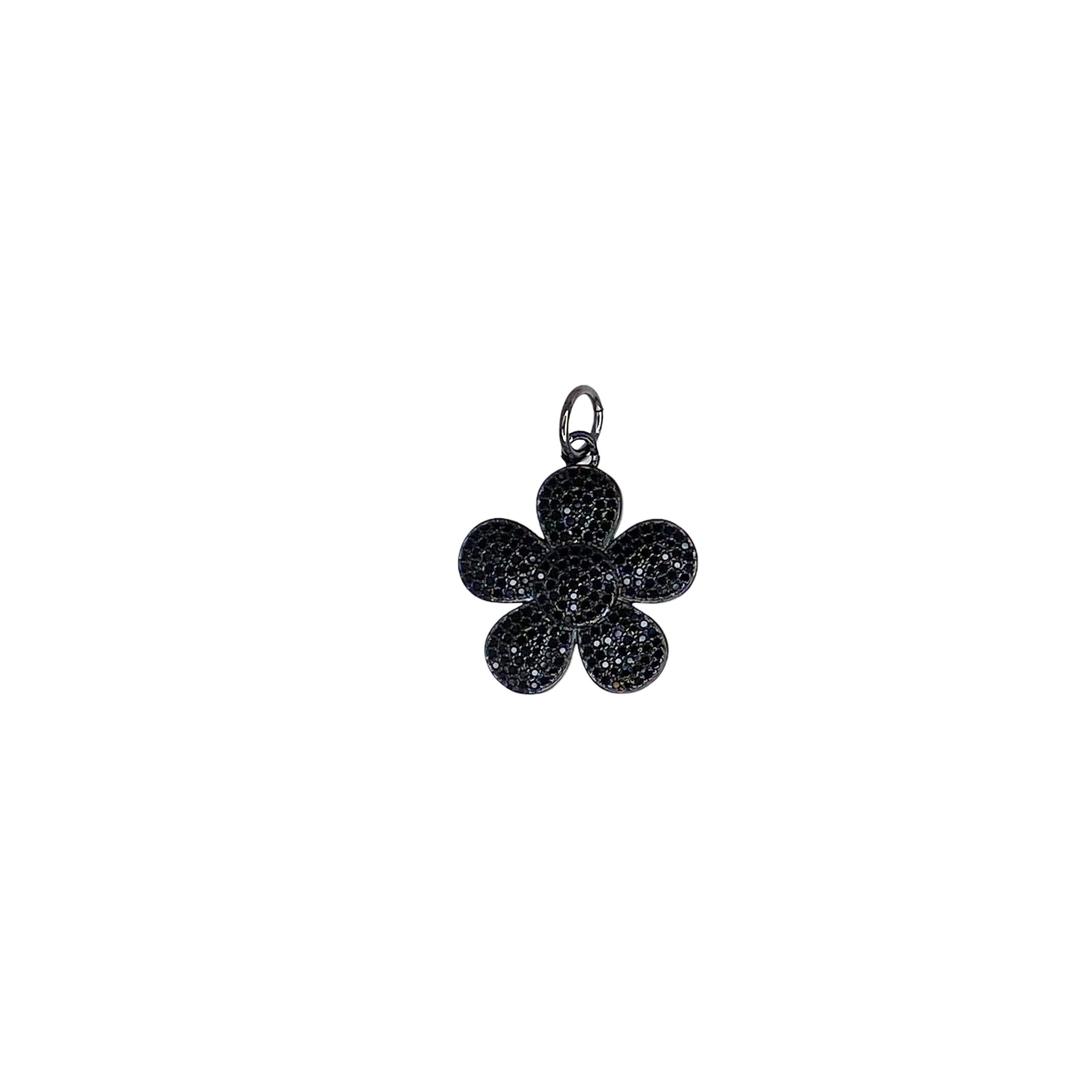 love lisa black diamond petal pop flower charm neutral crystal jewelry for everyday wear