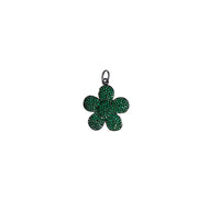 love lisa green petal pop flower charm bright pave flower jewelry accent for charm necklace