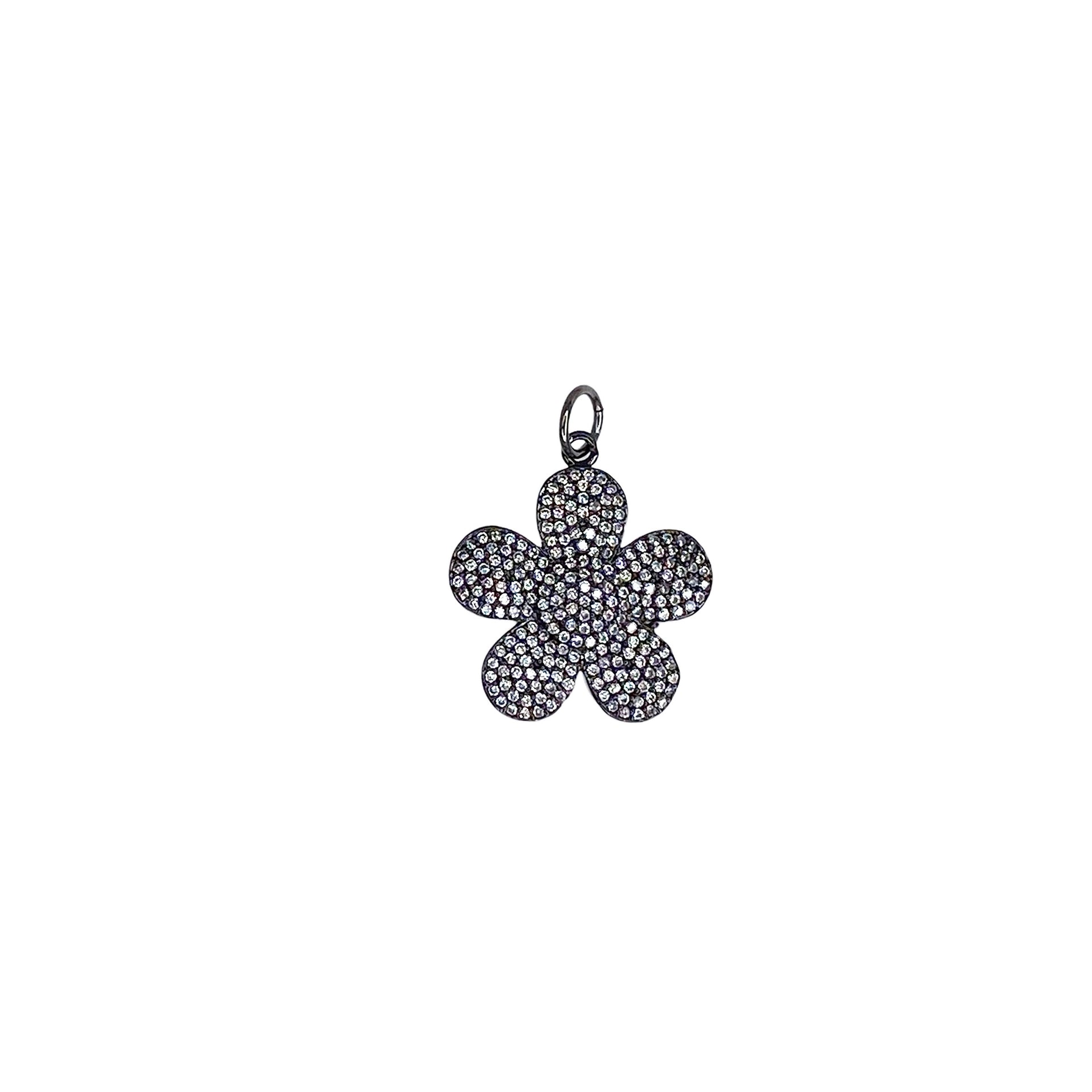 love lisa petal pop flower charm in gunmetal crystal flower charm for statement jewelry