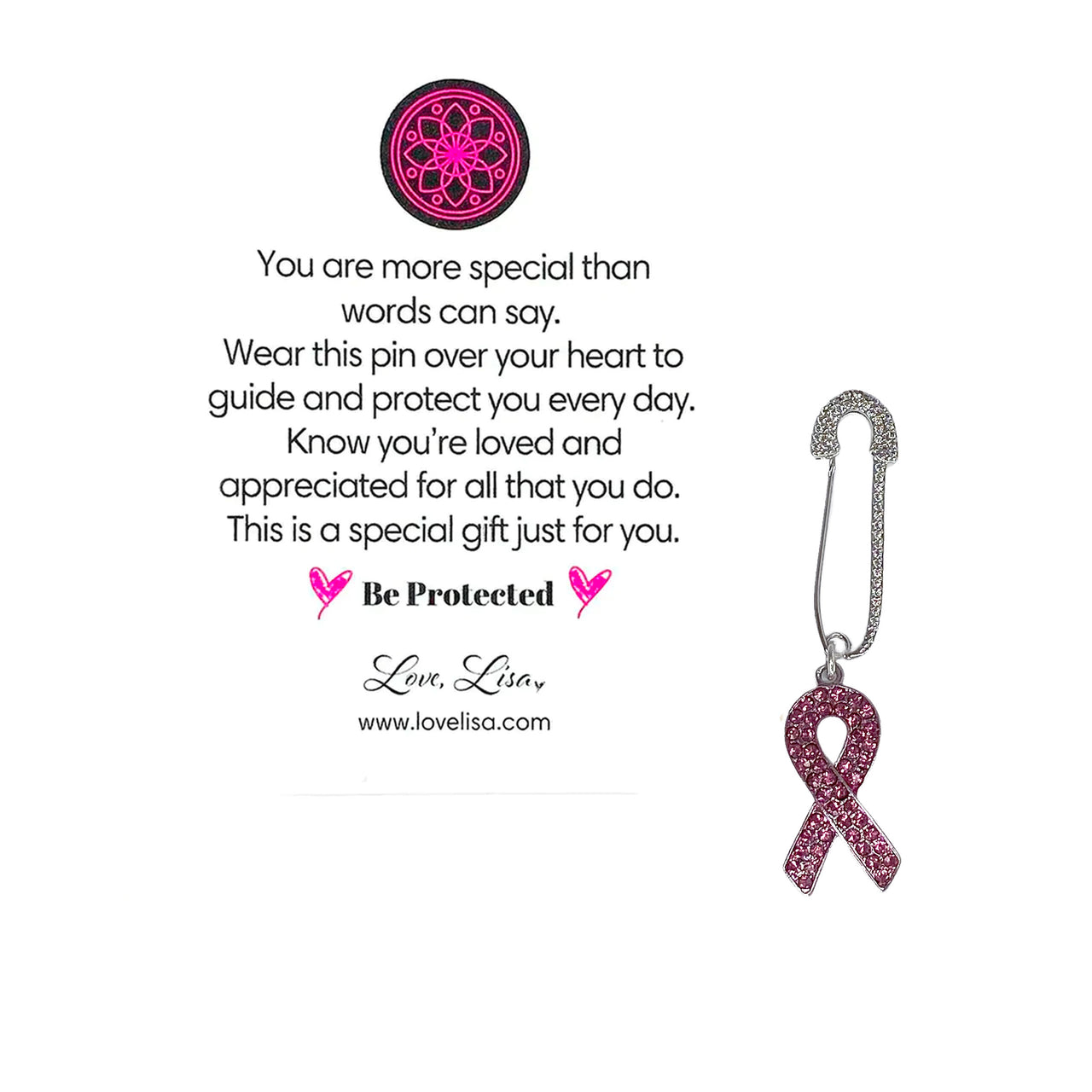 Pink Ribbon Breast Cancer Awareness Safety Pin