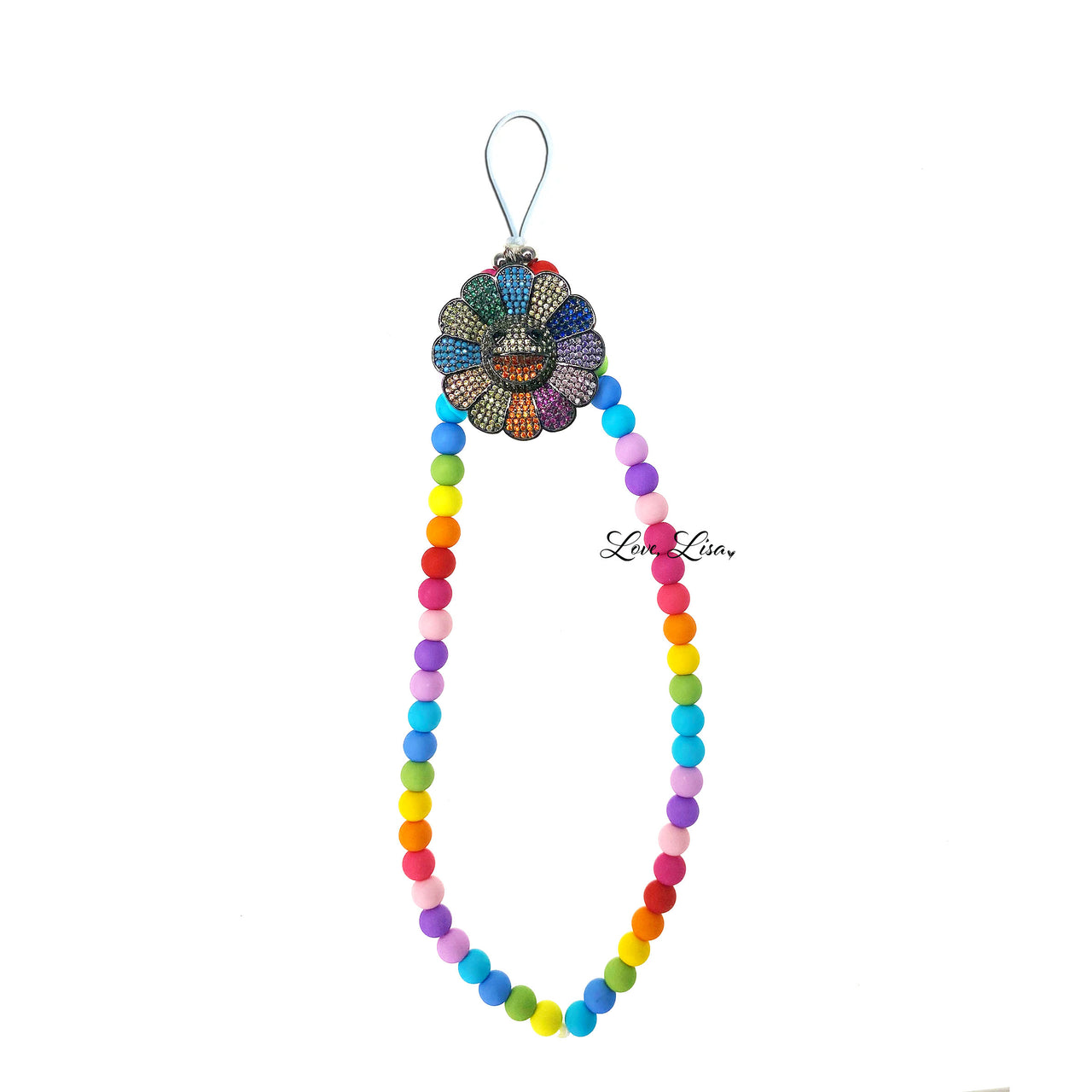 Victoria's Smiling Flower Beaded Phone Strap