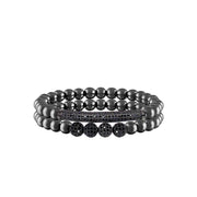 Love Lisa Rob’s Black Diamond Men’s Bracelet Set gunmetal beaded pavé design