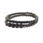 Love Lisa Rob’s Black Diamond Men’s Bracelet Set stack of black diamond bracelets