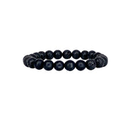 Love Lisa rudy lava rock mens beaded bracelet black lava beads and onyx stretch bracelet