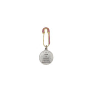 Saint Agatha Breast Cancer Survivor Safety Pin in Gold with rhinestone safety pin and two-sided survivor medal