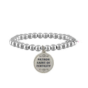 silver beaded saint gerard fertility beaded bracelet