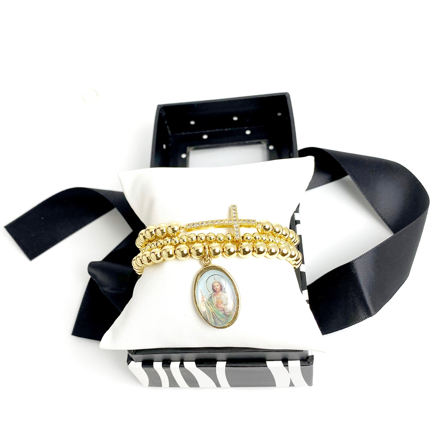 saint jude beaded bracelet with prayer card and gift packaging religious jewelry for hope renewal and spiritual comfort