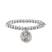 saint peregrine cancer bracelet silver beads healing jewelry